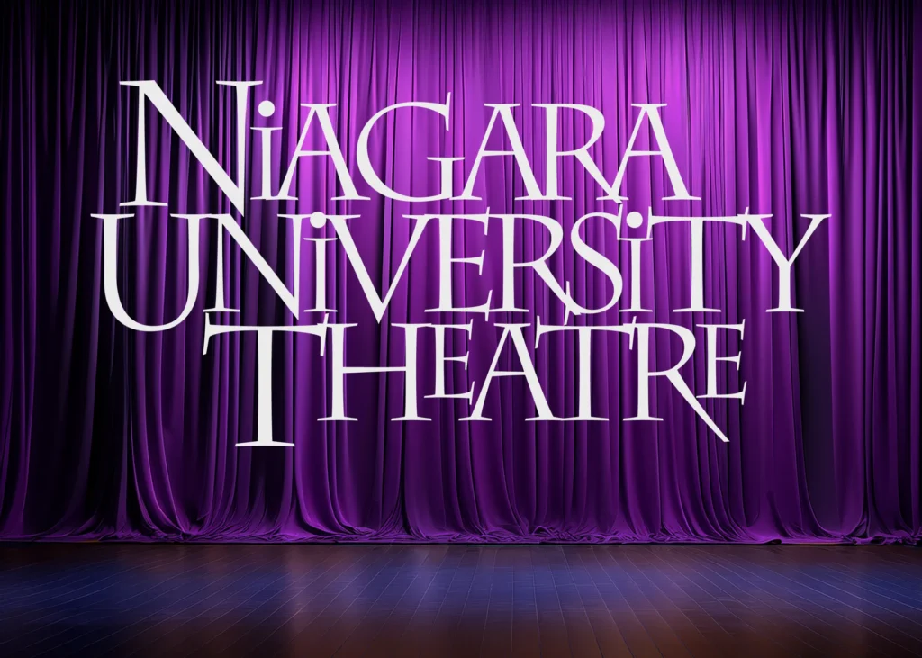 NU Theatre logo with curtain in background
